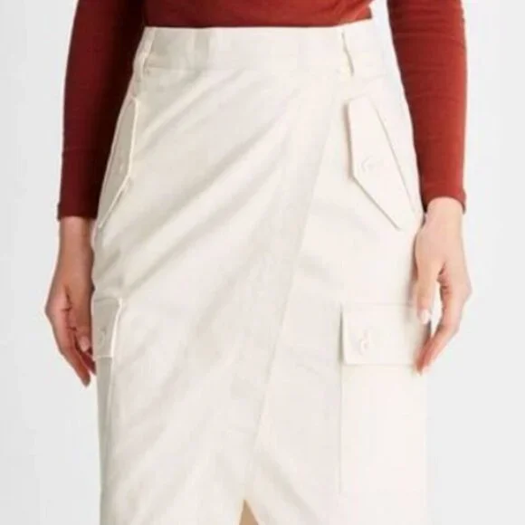 NWOT Future Collective Reese Blutstein Ivory Wrap Cargo Skirt Preppy Street Styl - Picture 3 of 7